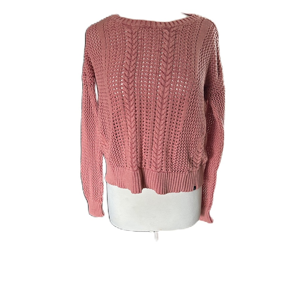 Volcom Chunky Open Knit Sweater Sz M Cropped Cozy, Casual, Streetwear Pink